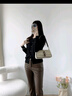 JACOPONNUS新款禮物牛仔法棍包女2025新款高級質(zhì)感小眾斜挎小包單肩腋下小包 深咖啡配灰綠【限定禮盒+禮袋】 曬單實(shí)拍圖