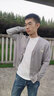 威可多（VICUTU）男士長(zhǎng)袖針織開衫秋款舒適修身時(shí)尚V領(lǐng)外穿外套VRW88385592 淺灰 M 曬單實(shí)拍圖