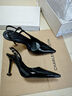 CHARLES&KEITH25夏季新品漆皮尖頭斑馬紋高跟涼鞋七夕禮物送女友CK1-60280477 Black Patent黑色 37 （235） 曬單實(shí)拍圖