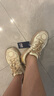FILA 楊冪同款斐樂(lè )女鞋FERN運動(dòng)鞋蕨草鞋厚底休閑鞋老爹鞋子女 鵝黃白/霧灰-GF 38 曬單實(shí)拍圖