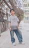 G.DUCKKIDS2025年新款寶寶童裝短袖80773字母T恤可愛(ài)清涼穿搭時(shí)尚 暈染灰短袖 120 cm 曬單實(shí)拍圖