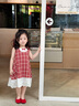LUSON小o爸女?huà)胪畬殞氝B衣裙2025夏季新款洋氣時(shí)尚格子裙嬰兒背心裙 曬單實(shí)拍圖