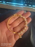 中國黃金（CHINA GOLD）四葉草黃金手鏈女足金和田玉手鐲七夕情人節(jié)禮物送女友老婆生日 [京速達]足金四葉草半鐲-和田玉/升級版 曬單實拍圖