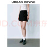 UR2025夏季新款女裝立體蝴蝶結裝飾裙褲造型短褲UYY650040 黑色 S 曬單實(shí)拍圖