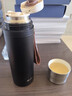 KOKUUN日本品牌保溫杯便攜錘紋水杯子陶瓷內(nèi)膽茶水分離杯蓋泡茶燜茶杯 黑色 500ml /毫升 曬單實(shí)拍圖
