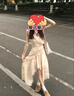 妙奕嘉新品純欲碎花吊帶連衣裙女長(cháng)裙裙子夏季2025新款小個(gè)子海邊沙灘裙 不規則荷葉邊甜美碎花連衣裙 L 【建議95-105斤】 曬單實(shí)拍圖