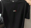 Lee25春夏新品舒適版漸變印花Logo摩登中性男女同款短袖T恤休閑潮 黑色（尺碼偏大，拍小一碼） M 曬單實(shí)拍圖