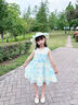 La Chapelle拉夏貝爾女童連衣裙2025新款洋氣兒童夏裝漸變色公主裙女寶寶裙子 藍(lán)色 140 建議身高131-140cm 曬單實(shí)拍圖