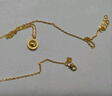 周大福貓眼圓珠黃金項(xiàng)鏈套鏈(工費(fèi)180)45cm 約4.3g F222153 曬單實(shí)拍圖