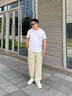 魯雅爾涼感冰絲彎刀褲子男夏季薄款高街hiphop休閑褲垂感百搭潮流速干褲 淺卡其色 【建議125-140斤】    XL 曬單實(shí)拍圖