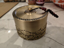 久堂 純黃銅茶葉罐精品高檔普洱茶葉儲(chǔ)存罐輕奢高端小號(hào)茶道密封罐 本色（直筒綁珠）京也茶罐 400ml 曬單實(shí)拍圖