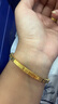 中國黃金（CHINA GOLD）黃金手鐲碎冰冰吉言手鐲女碎碎金手鐲訂婚三金送老婆女友七夕禮物 約8.6g【58圈口】 曬單實(shí)拍圖