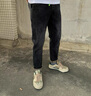 加絨牛仔褲男秋冬新款松緊腰潮牌寬松小腳彈力水洗休閑哈倫長(cháng)褲男 黑色 S 80-95斤 曬單實(shí)拍圖