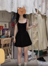 樂(lè )雅秀純欲風(fēng)2025夏季新款辣妹荷葉邊吊帶連衣裙女小眾氣質(zhì)修身顯瘦短裙 黑色 M 建議90-105斤 曬單實(shí)拍圖