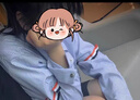 DAVEY MODE夏季新款tb學(xué)院風(fēng)襯衫設計感織帶襯衣寬松慵懶男女情侶外套潮 藍色 M 曬單實(shí)拍圖