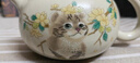 陌上纖虹單壺功夫茶具茶壺仿宋汝窯米黃西施壺陶瓷四方小泡茶壺家用過濾 汝窯萌貓西施壺 曬單實(shí)拍圖