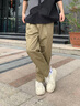 花花公子（PLAYBOY）純棉休閑褲男士夏季薄款寬松百搭潮流工裝褲子男大碼卡其青年長(cháng)褲 淺灰色 XL 曬單實(shí)拍圖