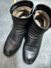 金利來(lái)（Goldlion）女靴冬季短靴加絨圓頭高跟羊皮時(shí)裝靴G608440115 黑色37 曬單實(shí)拍圖