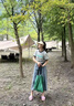 伊琦蕾（YIQILEI）牛仔半身裙女2025年春夏新款韓系百搭中長款高腰顯瘦百褶長裙子潮 淺藍(lán)色  S 92斤內(nèi) 曬單實拍圖
