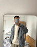 肯奈迪牛仔外套男春秋款男裝港風(fēng)潮流寬松夾克上衣秋季外衣痞帥工裝衣服 淺藍(lán)色-牛仔外套-翻領(lǐng)款 2XL 【164-170cm】 曬單實(shí)拍圖