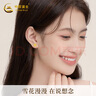 中國黃金雪花黃金耳釘女款足金耳飾女七夕情人節(jié)禮物送女友老婆結(jié)婚紀念 夢幻雪花足金耳釘+甄選水晶玫瑰禮盒-0.65 曬單實拍圖
