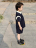 巴拉巴拉兒童短袖套裝2025新款童裝夏季男童寶寶中童短袖兩件套薄款學(xué)院風(fēng) 藍(lán)色調(diào)00388 120 曬單實(shí)拍圖