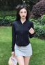 CEENIU防曬衣女夏季2025新款薄款運(yùn)動開衫外套緊身透氣防紫外線防曬衣 黑色 UPF50+ M 【建議105-115斤】 曬單實(shí)拍圖