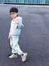 G.DUCKKIDS小黃鴨童裝男童套裝春秋季新款兒童外套連帽反光條男孩衣服兩件套 灰色 150 建議11~12歲【140-150cm】c 曬單實(shí)拍圖