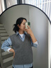 旅途原品（ltyp）馬甲女經(jīng)典百搭羊毛V領(lǐng)背心秋季顯瘦黑色針織馬甲-知己 巴黎灰 - 現(xiàn)貨 M 曬單實(shí)拍圖