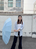 傘小滿16骨手動高顏值雨傘太陽傘遮陽傘防曬傘防紫外線女士晴雨兩用折疊 16骨-冰島烏龍-晴雨兩用 曬單實拍圖
