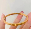 奢名紀(jì)黃金愛心手鐲女999足金包銀數(shù)字幸運鐲子時尚金店同款情人節(jié)禮物 愛心年輪時鐘手鐲52-60#圈口 包金1.3克總重約20克 曬單實拍圖