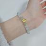 中國黃金（CHINA GOLD）黃金手鏈女足金桃花轉(zhuǎn)運珠和田玉手串七夕情人節(jié)禮物送女友老婆 足金桃花和田玉手鏈 曬單實拍圖