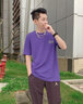 TEEK紫色簡(jiǎn)約印花短袖t恤男士青年純棉上衣 2025夏季衣服休閑潮流男裝 HS1317深紫色 XL 曬單實(shí)拍圖