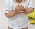 Kordear 嬰兒夏季薄款白色短袖上衣男寶寶圓領(lǐng)T恤夏天男小童單件打底衣服 白色 100 cm 曬單實(shí)拍圖