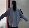 妙奕嘉條紋藍色休閑襯衫女秋裝襯衣上衣新款洋氣通勤風(fēng)高級感長(cháng)袖設計感 口袋設計條紋長(cháng)袖襯衫【藍色】 M 【建議90-120斤】 曬單實(shí)拍圖