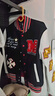 MEDM【侯明昊同款】星星棒球服男春秋季潮牌美式復(fù)古休閑外套 藏青色 XL 曬單實拍圖