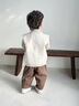 G.DUCKKIDS童裝男童套裝春秋季一歲寶寶衣服兒童春裝學(xué)院風(fēng)三件套2幼兒服裝 米色 80 cm建議6-9個月14-20斤cm 曬單實拍圖