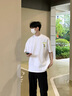 LEESRTROI夏季短袖t恤男2025新款重磅潮牌百搭寬松半袖夏天上衣服情侶裝T恤 珍珠白 XL 約140-160斤可穿 曬單實(shí)拍圖