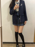 綴櫻原創(chuàng  )jk制服春季鉗色西裝外套學(xué)院套裝正版裙子西服百搭三件全套 墨川櫻+黑西裝+襯衫+領(lǐng)帶+徽章 M 曬單實(shí)拍圖