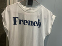 妙奕嘉正肩短袖女白色t恤女士新款夏季女裝寬松潮流辣妹顯瘦上衣夏裝 french白色短袖 M 曬單實(shí)拍圖