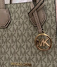 邁克.科爾斯（MICHAEL KORS）mk女包 手提單肩斜挎包琴譜包風(fēng)琴包托特包 禮物送女生 老花款 香草色配粉色 曬單實(shí)拍圖