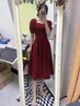 恩若凡訂婚禮服女夏季大碼200斤感敬酒服連衣裙微胖mm顯瘦蝴蝶結(jié) 酒紅色 M [建議85-100斤] 曬單實(shí)拍圖