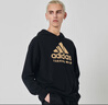 阿迪達斯 （adidas）衛衣男秋季跑步運動(dòng)保暖防風(fēng)連帽衛衣 黑金小logo L  曬單實(shí)拍圖
