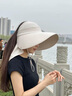 劉潮布大帽檐遮陽帽女防曬防紫外線夏季遮全臉空頂漁夫帽騎車戶外太陽帽 深灰色 可拆卸后擺披肩 均碼可調節(jié)(54-60cm) 曬單實拍圖