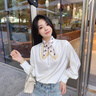 MITHAOL KUSC高級感真絲圍巾2025春季女款生日母親節禮物送媽媽方巾 金邊小花【心想事