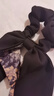 目柔 復(fù)古印花蝴蝶結(jié)油畫(huà)飄帶發(fā)圈頭繩女小眾高級(jí)感溫柔優(yōu)雅發(fā)飾 蝴蝶結(jié)發(fā)圈 曬單實(shí)拍圖