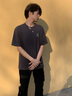 卡賓（CABBEEN）【索諾那涼感】男裝 街頭風(fēng)彩繪印花T恤短袖上衣寬松舒適夏季 深灰色56 2XL /185/54 曬單實(shí)拍圖