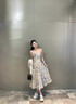 棉致法式藍(lán)色碎花吊帶連衣裙女收腰長裙春夏2025新款開衫配裙子兩件套 吊帶裙+開衫 【套裝】 L 建議110-125斤 曬單實拍圖