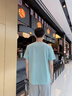 名創(chuàng)優(yōu)品（MINISO）短袖男冰絲夏季男童高級感降溫休閑寬松半袖高中學(xué)生痞帥百搭T恤 水綠色(清新折簽胸標(biāo)) L 175(30天質(zhì)量問題全額退) 曬單實(shí)拍圖