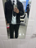 MMOPTOP復(fù)古垂感三本針西褲子男士春夏季薄款寬松直筒休閑褲YK22黑色XL 曬單實(shí)拍圖